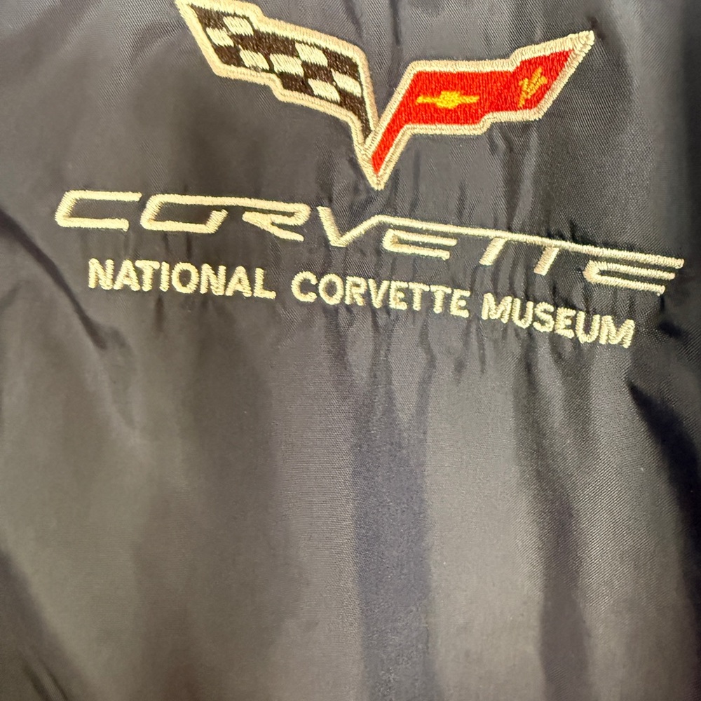 Corvette Museum Logo Windbreaker Jacket Navy Full Zip XXL Lightweight - Picture 7 of 7